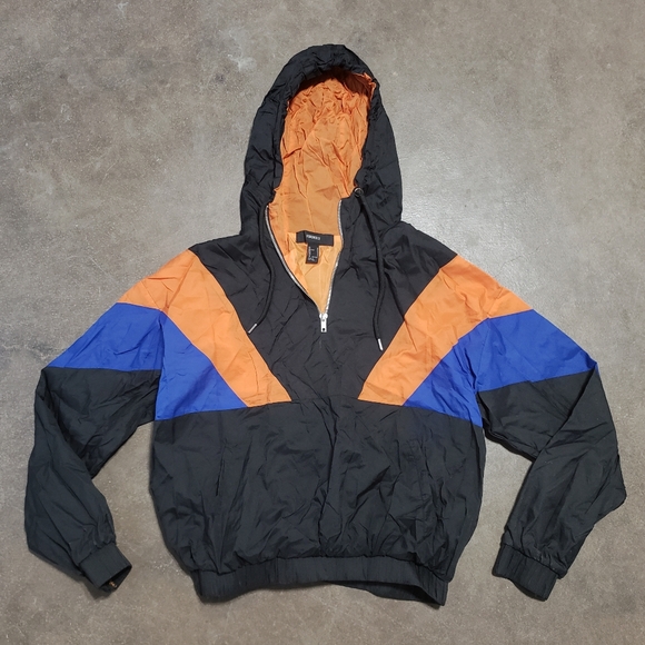 Forever 21 Tops - Multicolored Colorblock F21 Windbreaker Hoodie